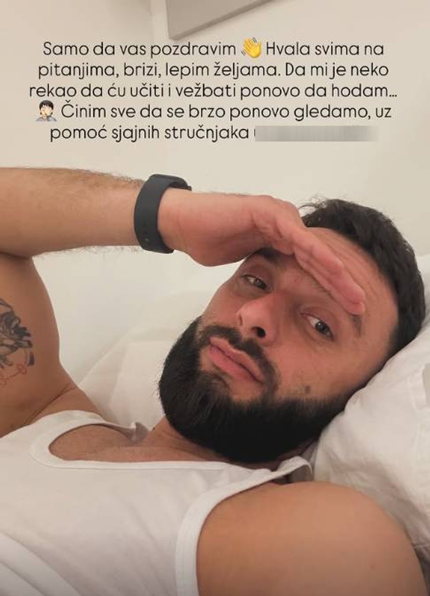 "Ponovo učim da hodam": Srpski voditelj (31) se oglasio iz bolnice i objavom zabrinuo sve