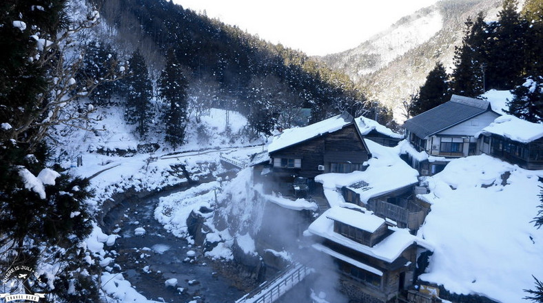 Gorące źródła w Jigokudani, Japonia, fot. whereisjuli.com