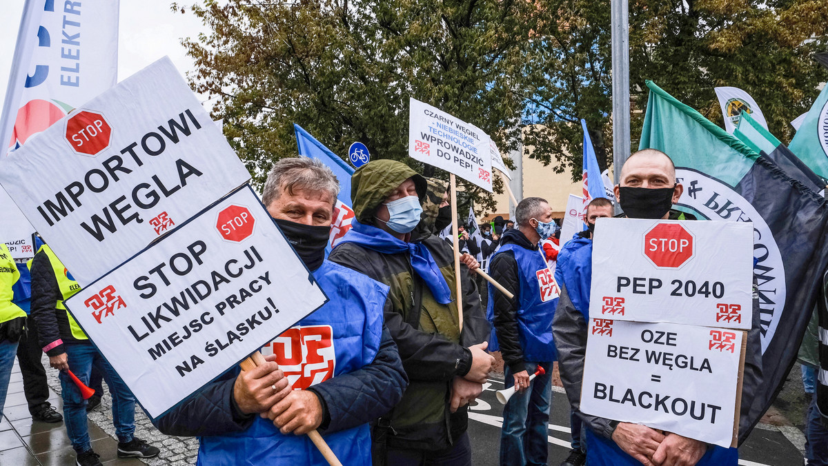 Marsz górników w Warszawie