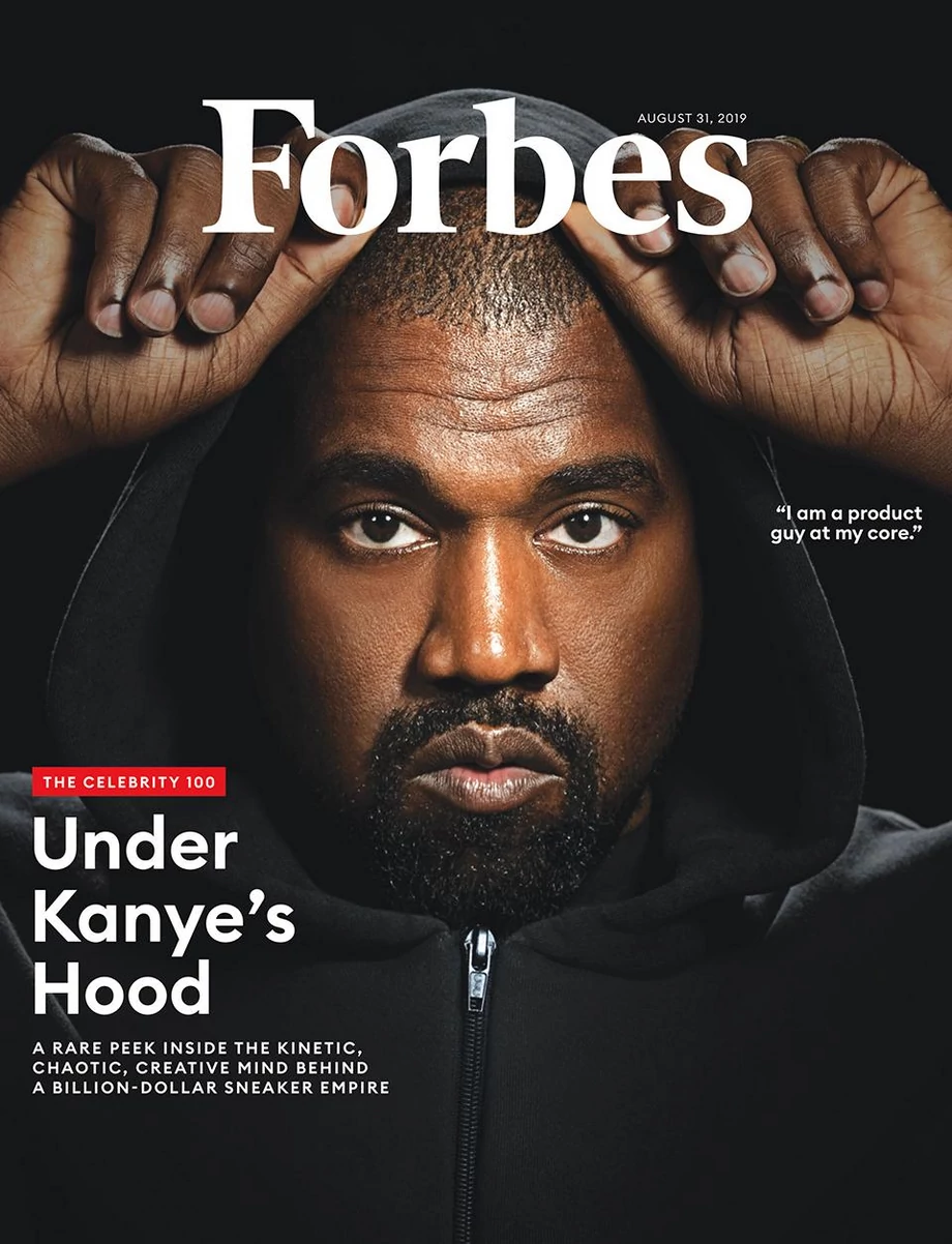 Okładka amerykańskiego wydania Forbes z Kanye West na okładce.