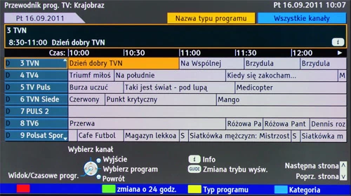 EPG jest znacznie bardziej przejrzyste i oferuje dodatkowe funkcje