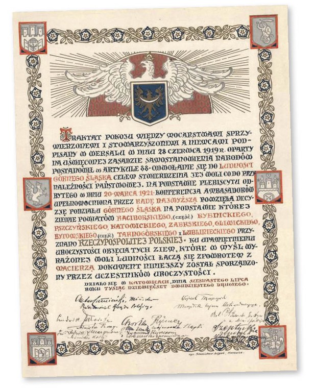 Traktat pokojowy podpisany po III powstaniu śląskim, 1922 r. fot. AAN