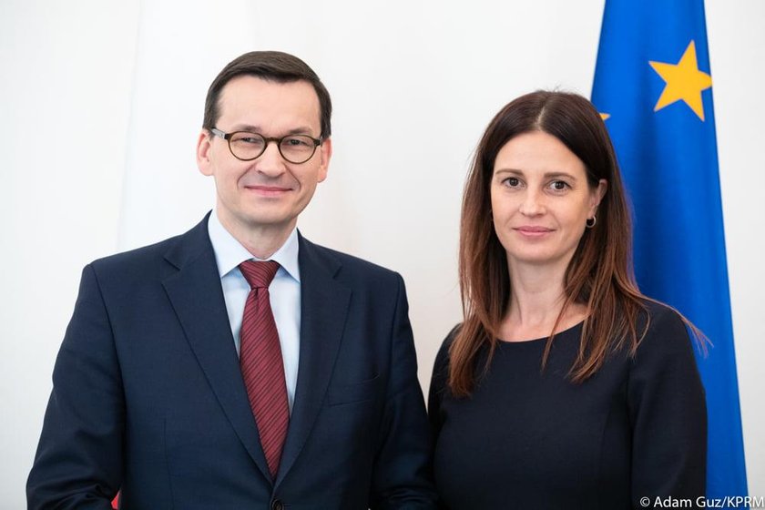 Premier Mateusz Morawiecki i Danuta Dmowska-Andrzejuk