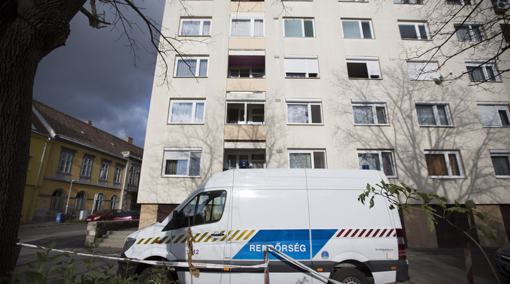 Ebben a panelházban történt a borzalmas kettős gyilkosság / Fotó: MTI