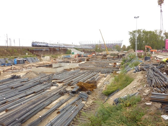 Budowa II linii metra w Warszawie. Stacja Stadion (1). 26.10.2012 Fot. Materiały prasowe