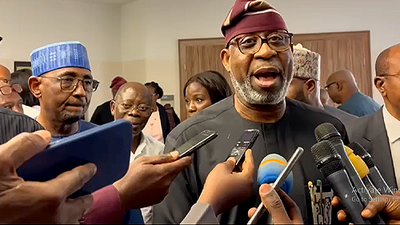 A file photo of Dele Alake, spokesperson for President Bola Tinubu, addresses journalists after a meeting between the Federal Government and NLC over fuel subsidy removal on Wednesday, May 31, 2023.