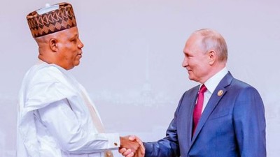 Vice President Kashim Shettima meets Russian President Vladimir Putin at Russia-Africa Economic and Humanitarian Forum held at Russia-Africa Summit in St. Petersburg, Russia [Punch]