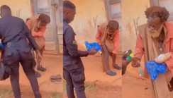 You’ve made my day – Mentally ill man tells policeman after food, drinks, sandals (video)