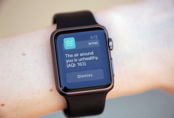 Aplikacja mobilna do obsługi urządzenia Wynd dla Apple Watch