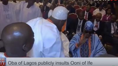 Oba of Lagos dismissing Ooni of Ife with a wave of the hand