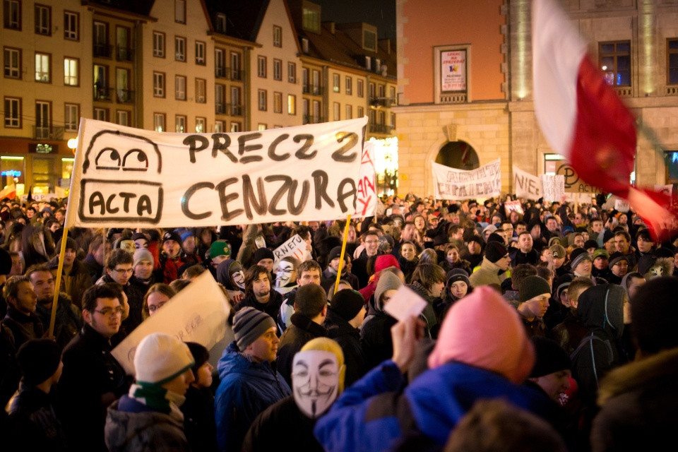 Manifestacja Anty ACTA - Wrocław, fot. Damian Mękal/ Daj znać