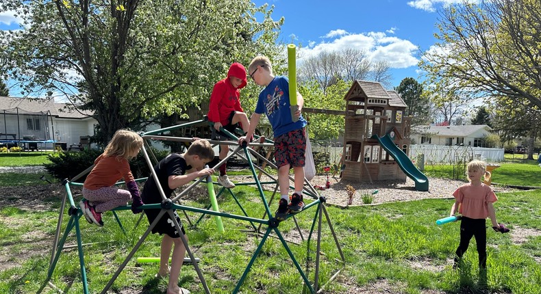 Through trust and communication, Amber Adrian and her neighbors have learned to allow their kids to play together outside unsupervised.Courtesy Amber Adrian