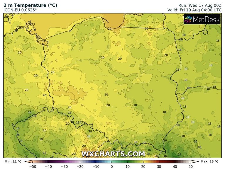 Miejscami czeka nas noc tropikalna