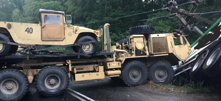Wypadek amerykańskiej ciężarówki wojskowej