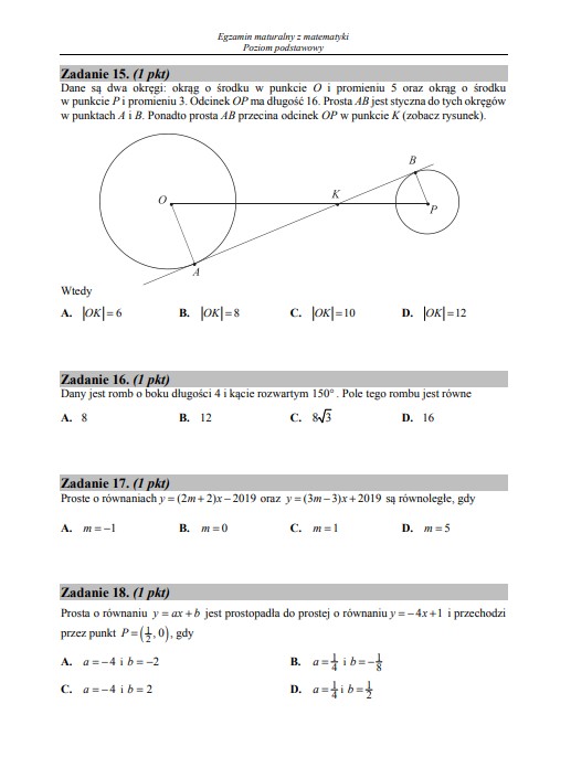 Matura z matematyki - poziom podstawowy