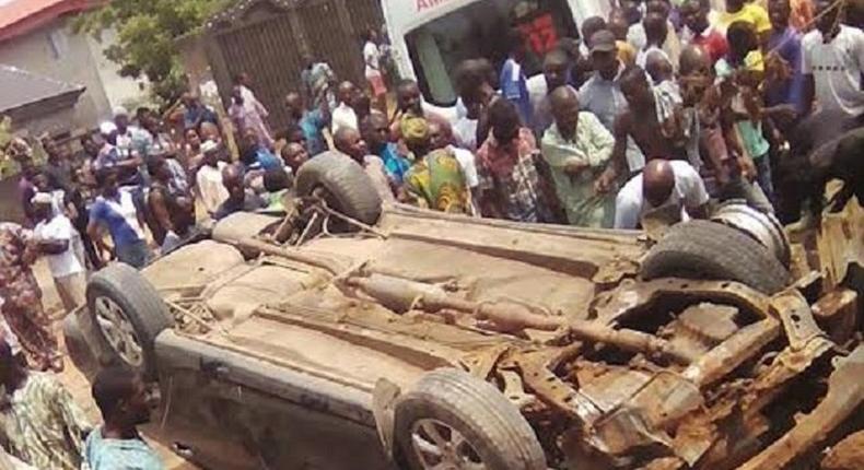 The scene of the fatal accident in Lagos