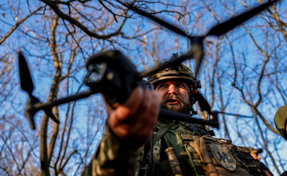 Ukraiński żołnierz w Chersoniu