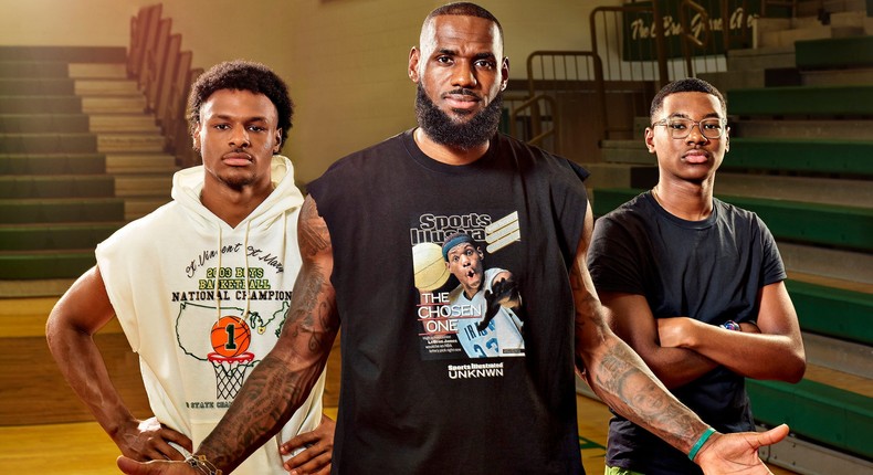 Bronny, LeBron, and Bryce James.Jeffery Salter/Sports Illustrated/Getty Images