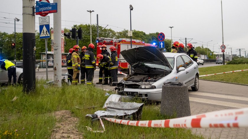 Wypadek na Włókniarzy przy Legionów w Łodzi