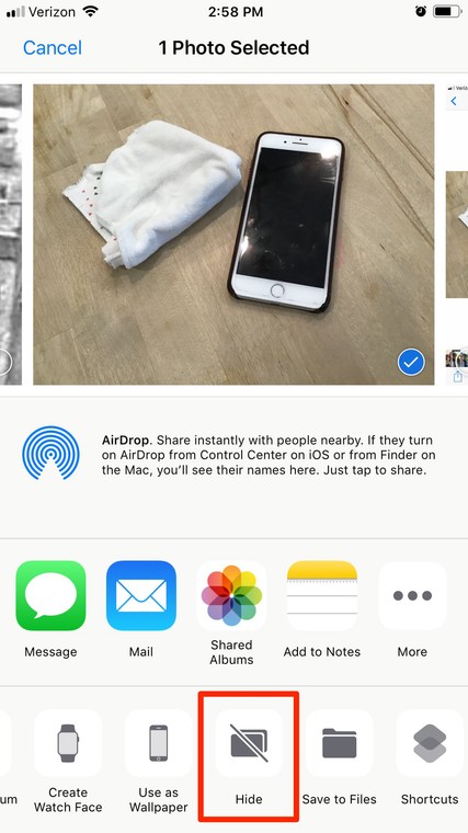 how to hide photos iphone 