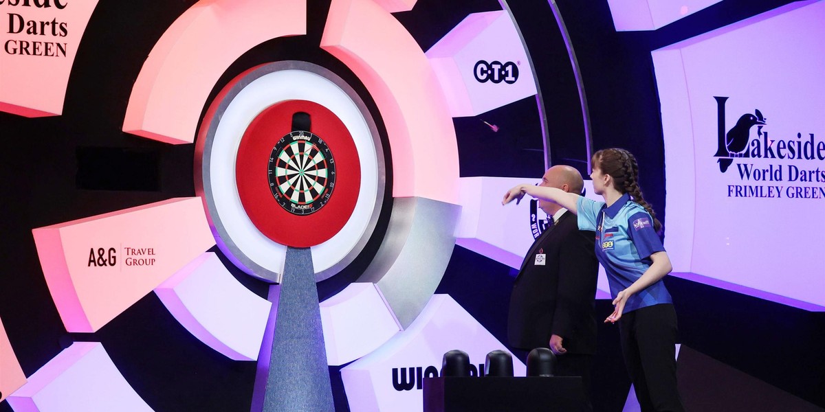 WDF, Darts, WDF World Darts Championship 2023, Surrey, Nicole Regnaud during the WDF World Darts Cha