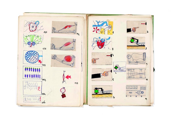 Scenariusz obrazkowy do filmu Jak działa jamniczek, 1971 / Storyboard for How a Sausage Dog Works, 1971 © własność Danuty, Malwiny i Sabiny Antoniszczak
