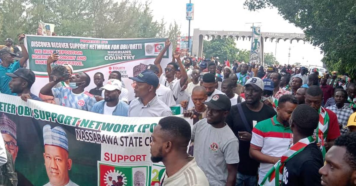 56 support groups hold 1-million-man match for Obi in Nasarawa - Vimarsana News