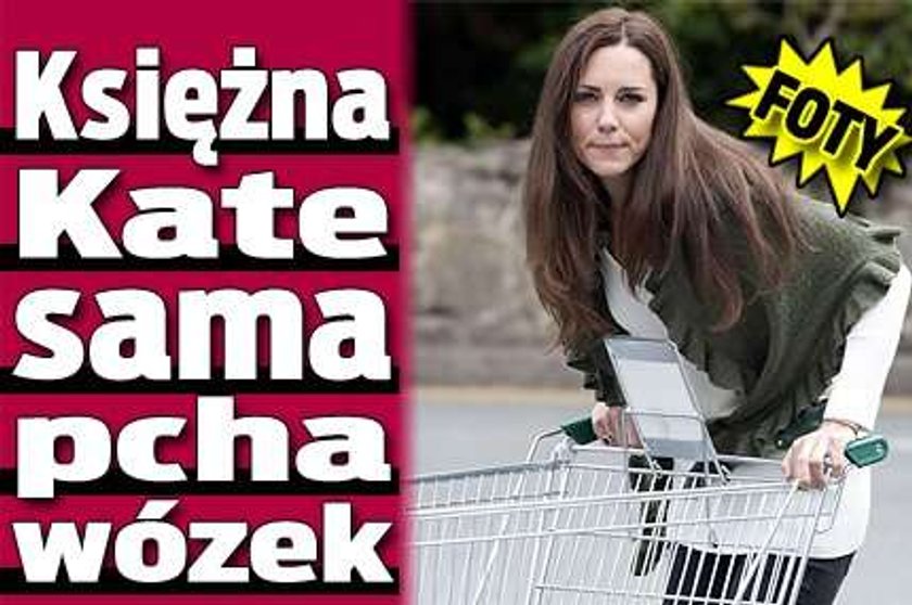 Księżna Kate sama pcha wózek. FOTY