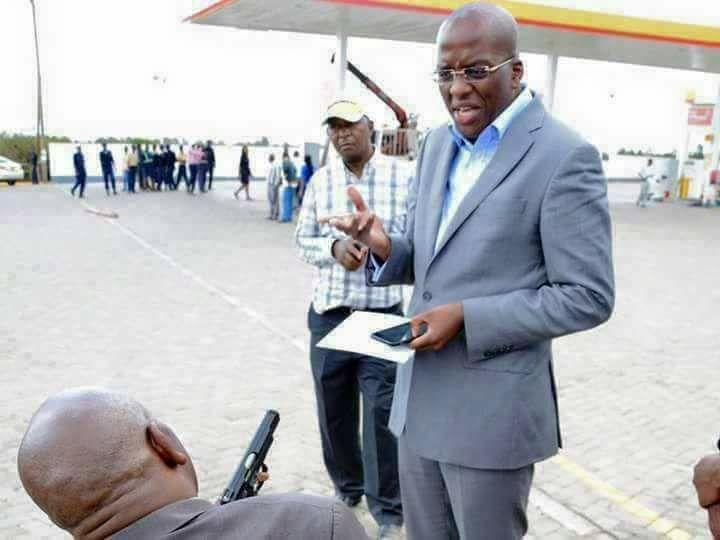 Paul Njoroge with Polycarp Igathe during the 2017 gun incident 