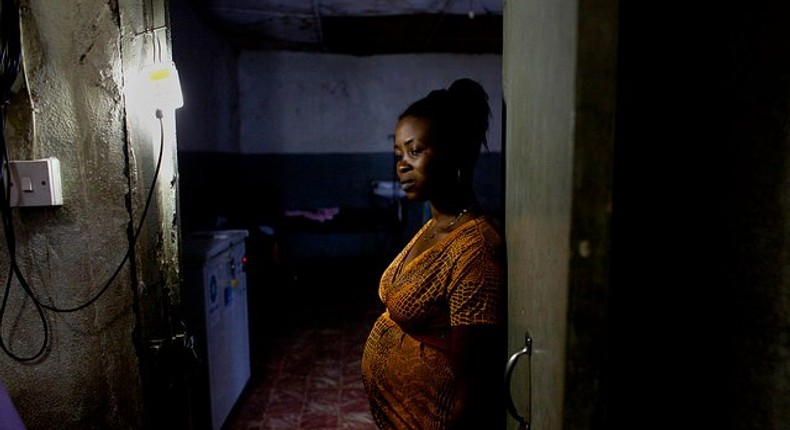 A pregnant Sierra Leonean woman