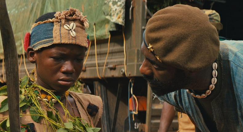 Abraham Attah (left) and Idris Elba in 'Beasts of No Nation'