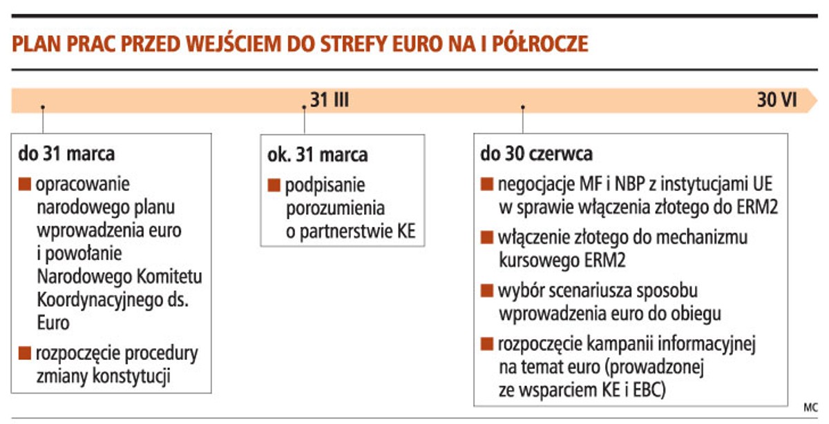 Plan pracy przed wejściem do strefy euro na I półrocze