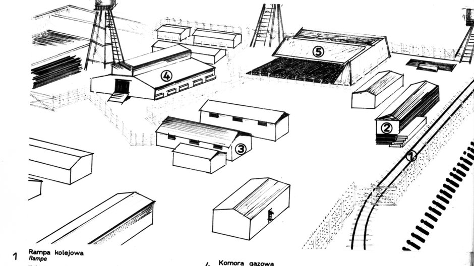 Szkic obozu zagłady w Treblince