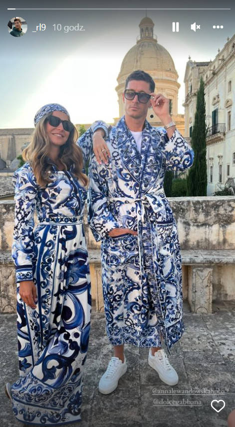 Anna i Robert Lewandowscy na pokazie domu mody Dolce & Gabbana na Sycylii