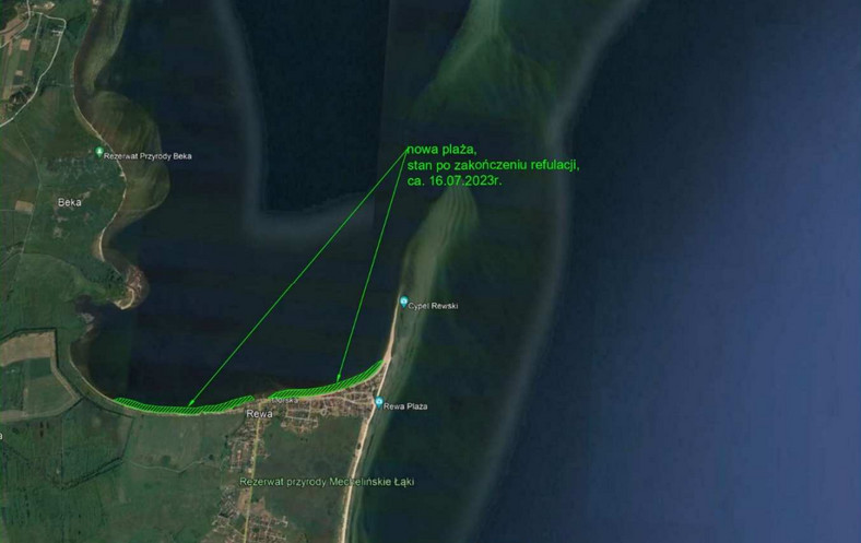 Refulacja plaży w Rewie, zostanie poszerzona przed wakacjami 2023