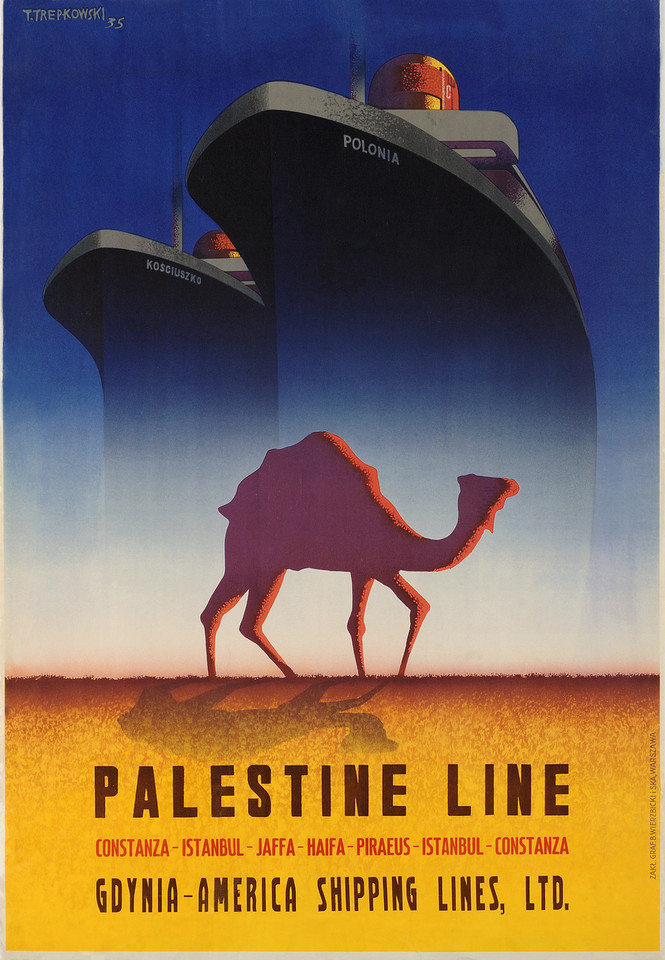 Tadeusz Trepkowski, Palestine Line, 1935, plakat, AoP