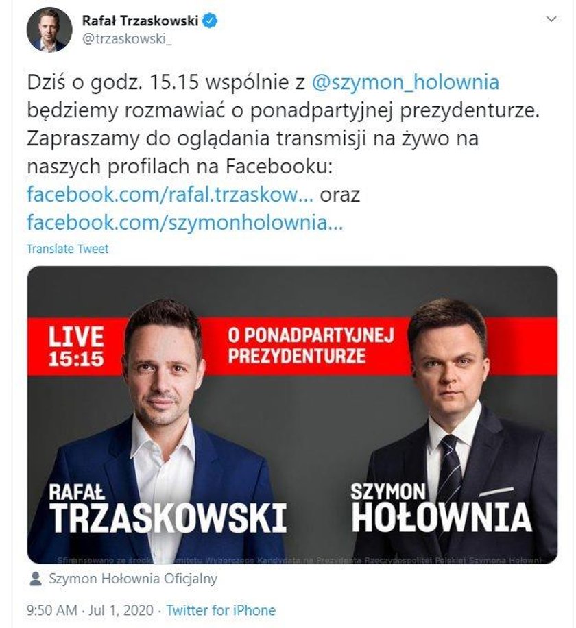 Trzaskowski i Hołownia