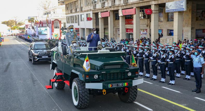 Prise d'armes lors de la fête d'indépendance, le 4 Avril 2022