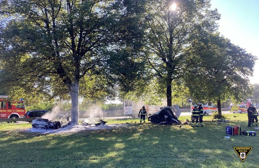 Lamborghini progutala vatra nakon sudara, vozač čudom preživeo