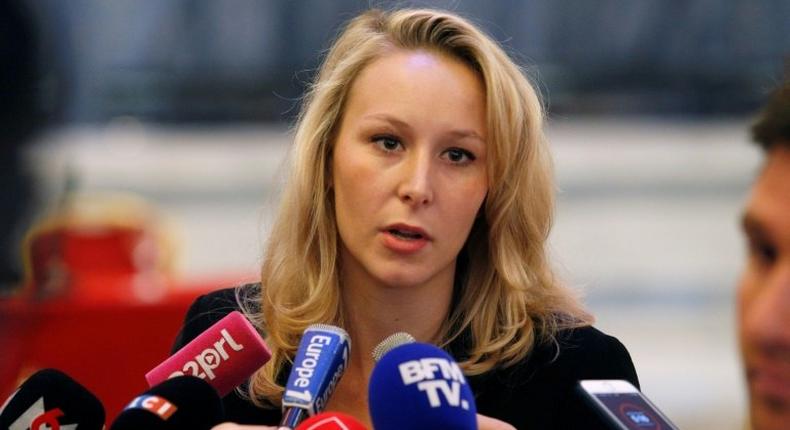 Marion Marechal-Le Pen, niece of losing French presidential candidate Marion Le Pen announced Tuesday she is quitting politics for some time.This picture was taken last month.