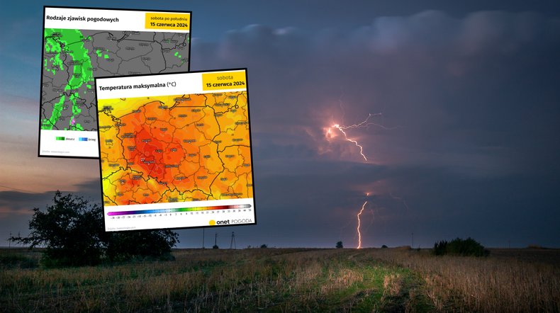 Dziś wróci lato. Zrobi się gorąco, ale lokalnie pojawią się burze (mapy: meteologix.com)