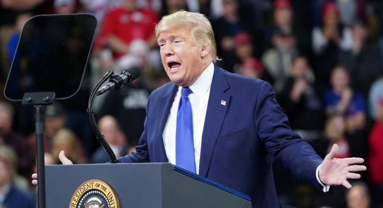 FILE PHOTO: U.S. President Donald Trump speaks during a campaign rally at the University of Wisconsin-Milwaukee, in Milwaukee, Wisconsin, U.S., January 14, 2020. REUTERS/Kevin Lamarque