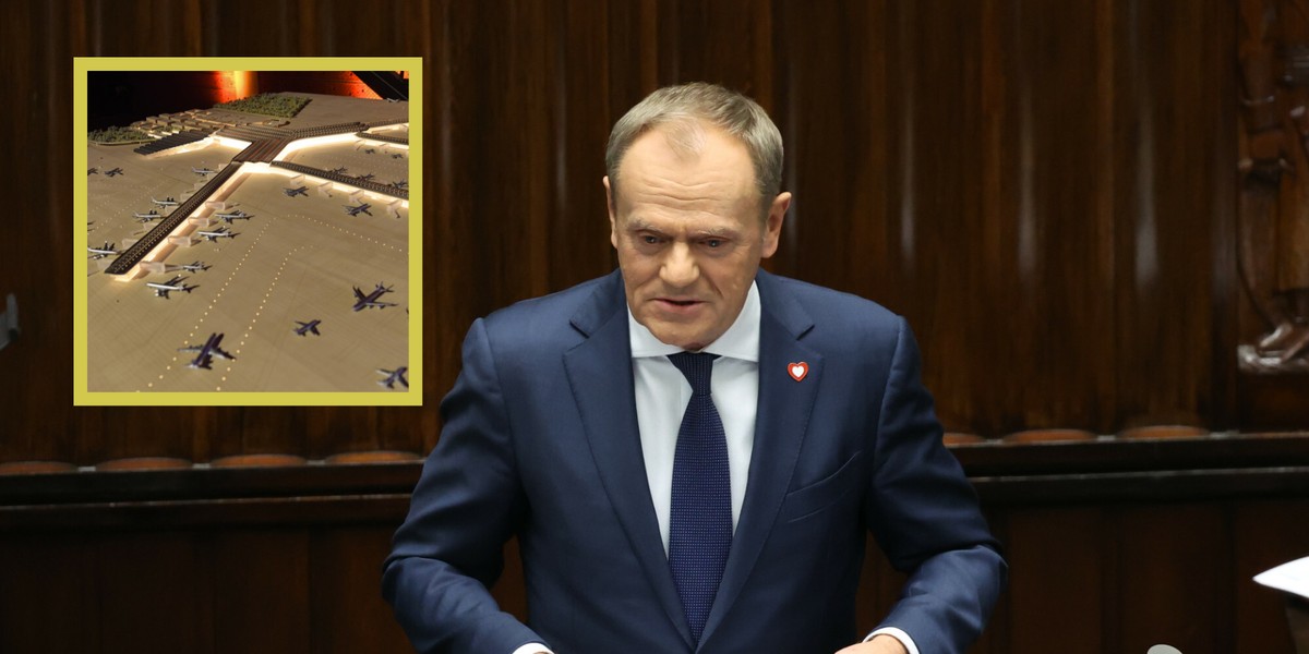 Donald Tusk o przyszłości Centralnego Portu Komunikacyjnego (Fot. PAP/Piotr Nowak)