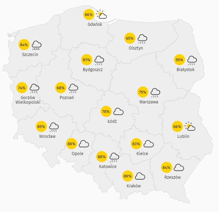 Prognoza Pogody Na Niedziele 18 Kwietnia Deszcz I Miejscowe Przejasnienia Wiadomosci