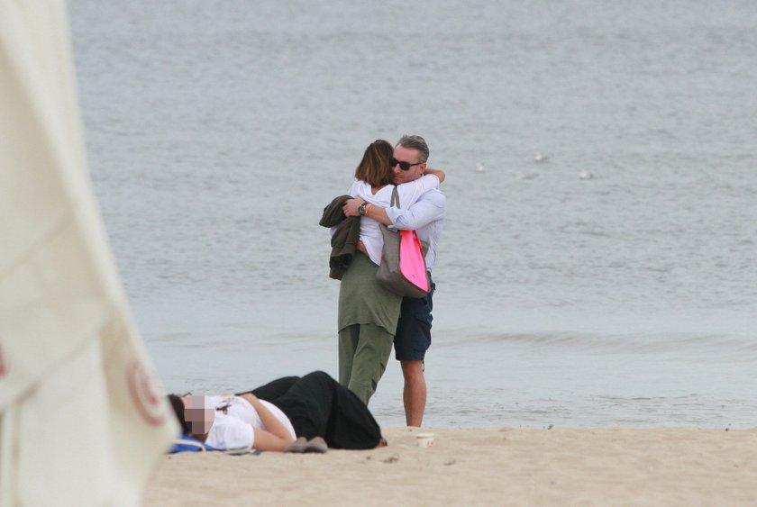 Edyta Górnika i Piotr Schramm na plaży