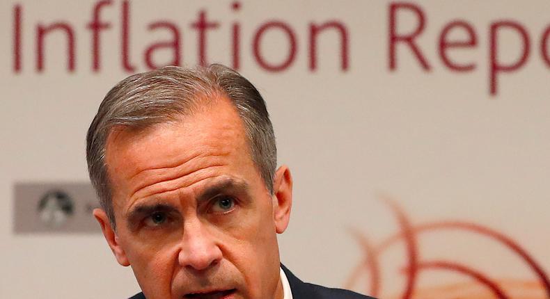 Bank of England Governor Mark Carney speaks during the central Bank's quarterly Inflation Report press conference at the Bank of England in the City of London, Britain May 11, 2017.