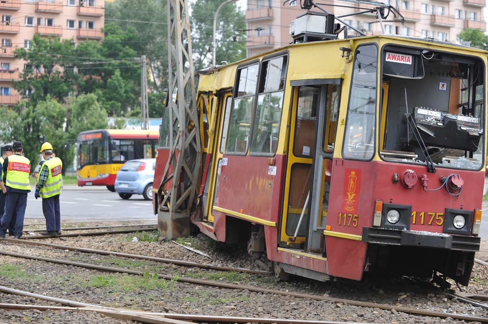 Wypadek tramwaju na Woronicza - Warszawa