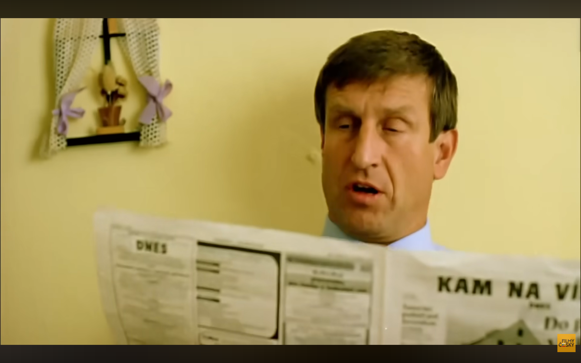 Český herec Václav Vydra vo filme Kameňák. 