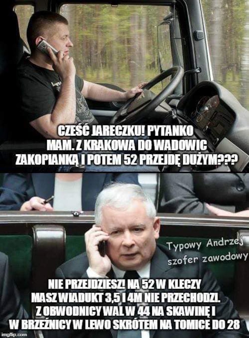 Kaczyński lepszy niż kierowca TIRa?