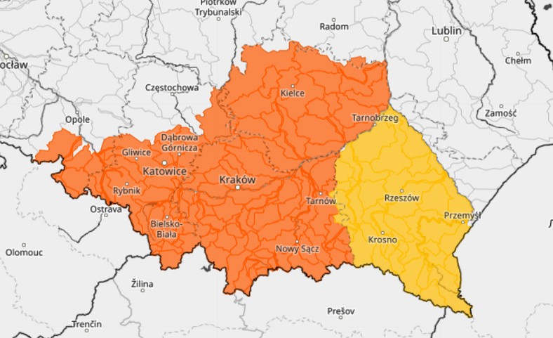 Na południu i południowym wschodzie obowiązują nadal ostrzeżenia hydrologiczne przed wezbraniami